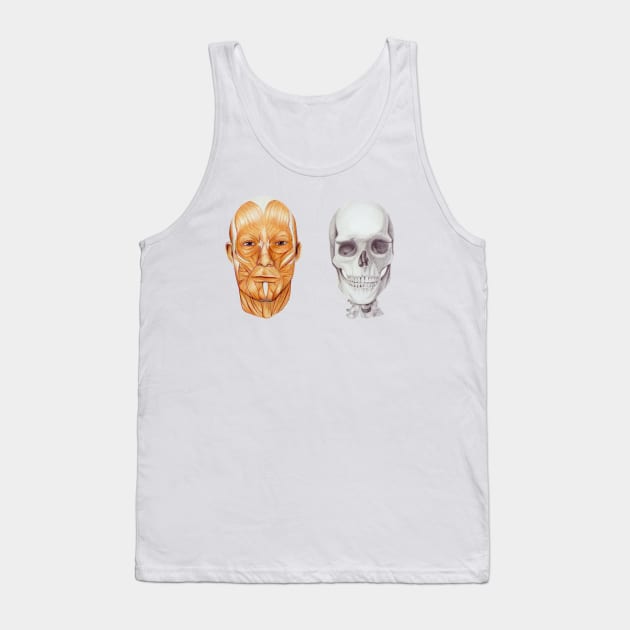 Human skull anatomical drawing, scientific illustration Tank Top by DamiansART